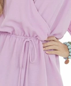 143 Story Orchid 3-4 Kimono Sleeve Romper With Elastic Waistline 19 143 Story Orchid 3-4 Kimono Sleeve Romper With Elastic Waistline