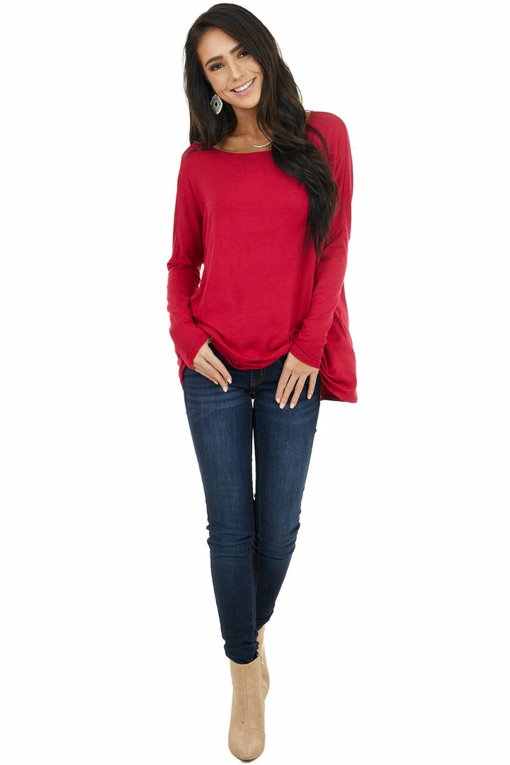 FSL APPAREL Ruby Long Sleeve Stretchy Knit Top With Boat Neckline Tops 17 FSL APPAREL Ruby Long Sleeve Stretchy Knit Top With Boat Neckline Tops