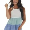 Hailey & Co Pearl Colorblock Textured Sleeveless Woven Top