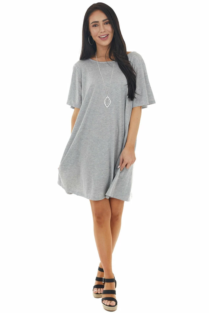 Lush Clothing Heather Grey Short Dress With Criss Cross Back Detail 14 Lush Clothing Heather Grey Short Dress With Criss Cross Back Detail
