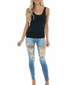 Nikibiki Tops Black Seamless Long Tank Top