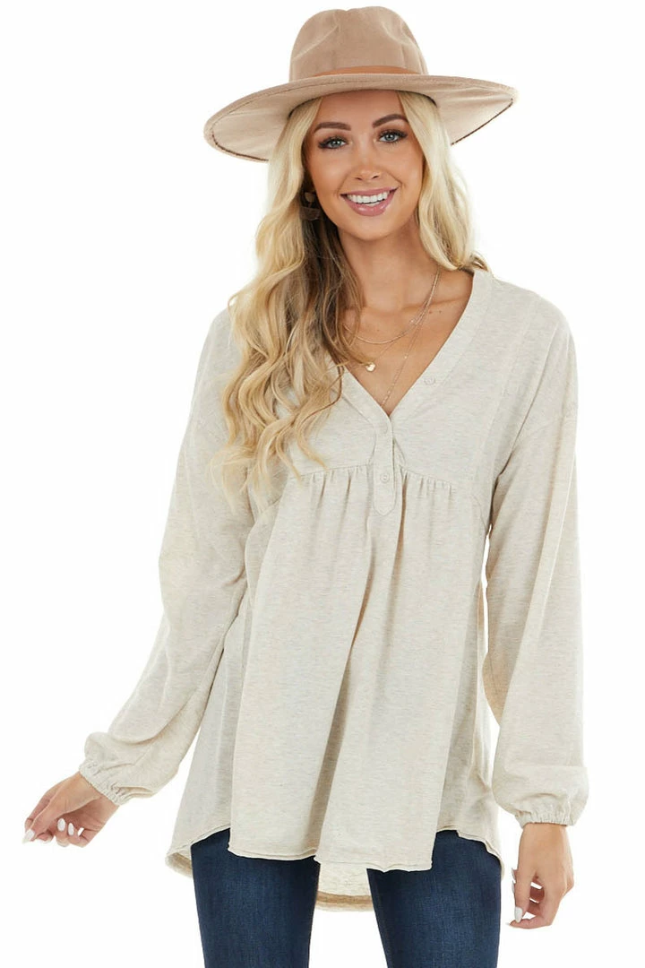 Umgee Heathered Oatmeal Oversized Top With Rainbow Speckles 11 Umgee Heathered Oatmeal Oversized Top With Rainbow Speckles
