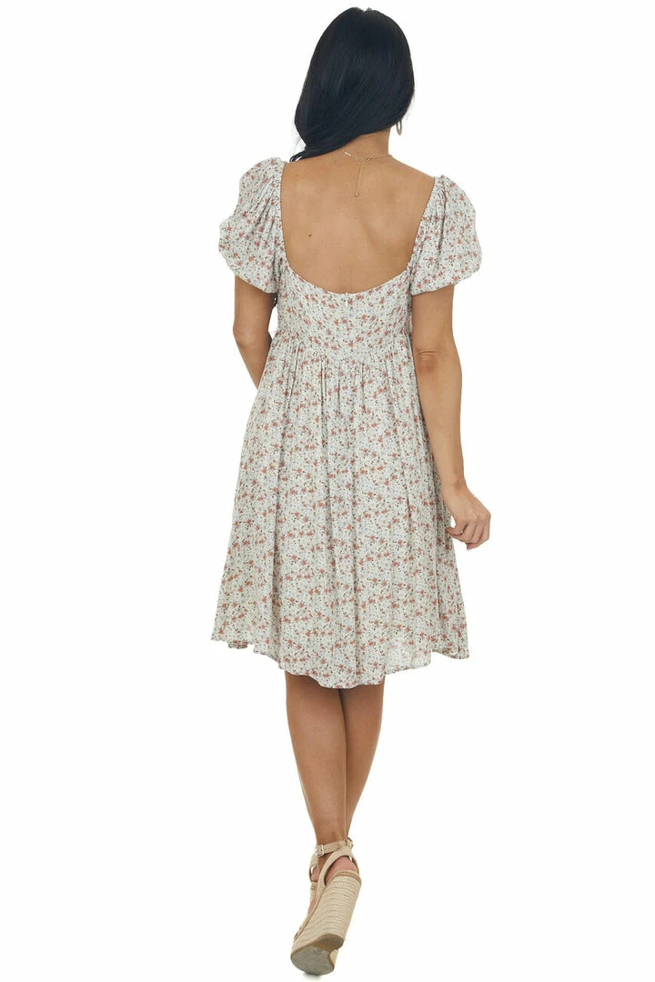 Sweet Lemon Dresses Vanilla Ditsy Floral Square Neck Short Dress 14 Sweet Lemon Dresses Vanilla Ditsy Floral Square Neck Short Dress