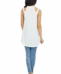 Mittoshop Tops Ivory Strappy Halter Tunic Tank 17 Mittoshop Tops Ivory Strappy Halter Tunic Tank