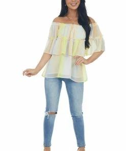 Entro Sunshine Ombre Multicolor Off The Shoulder Top
