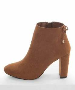 East Lion Corp. Spice Suede High Heel Booties With Tie Detail