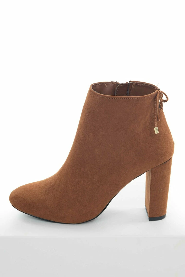 East Lion Corp. Spice Suede High Heel Booties With Tie Detail 3 East Lion Corp. Spice Suede High Heel Booties With Tie Detail