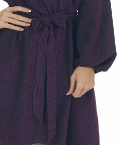 Andree Dresses Indigo Metallic Threaded Surplice Knit Dress 25 Andree Dresses Indigo Metallic Threaded Surplice Knit Dress