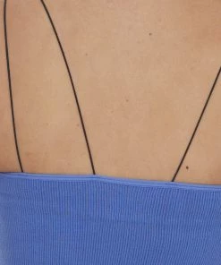 By Together Indigo Thin Spaghetti Strap Ribbed Knit Brami