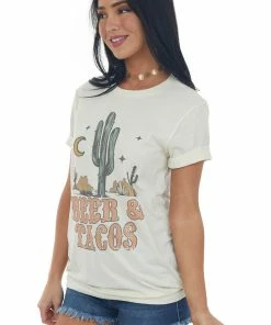 Blume+Co Ivory Desert 'Beer & Tacos' Graphic Tee Tops
