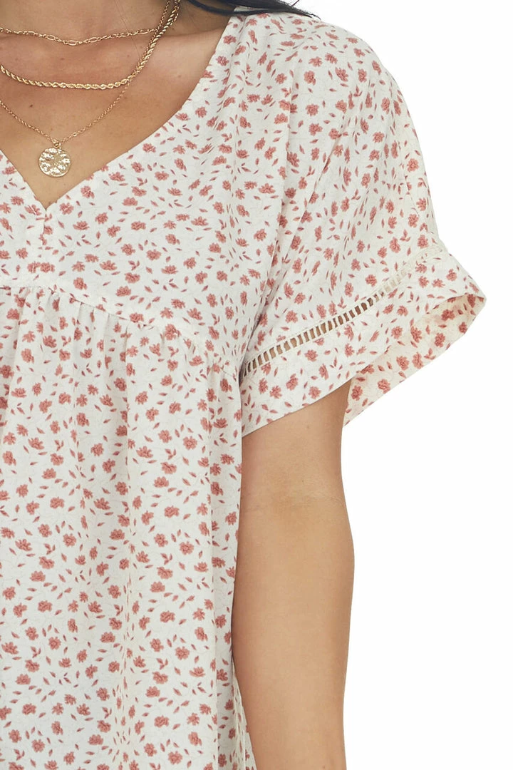 Ces Femme Tops Ivory Ditsy Floral Short Sleeve V Neck Top 10 Ces Femme Tops Ivory Ditsy Floral Short Sleeve V Neck Top
