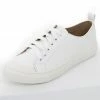 CCOCCI Ivory Faux Leather Sneakers With White Laces And Rubber Sole