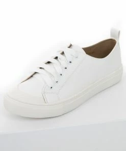 CCOCCI Ivory Faux Leather Sneakers With White Laces And Rubber Sole