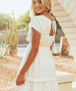 IN LOOM Ivory Floral Embroidered Surplice Mini Dress 11 IN LOOM Ivory Floral Embroidered Surplice Mini Dress