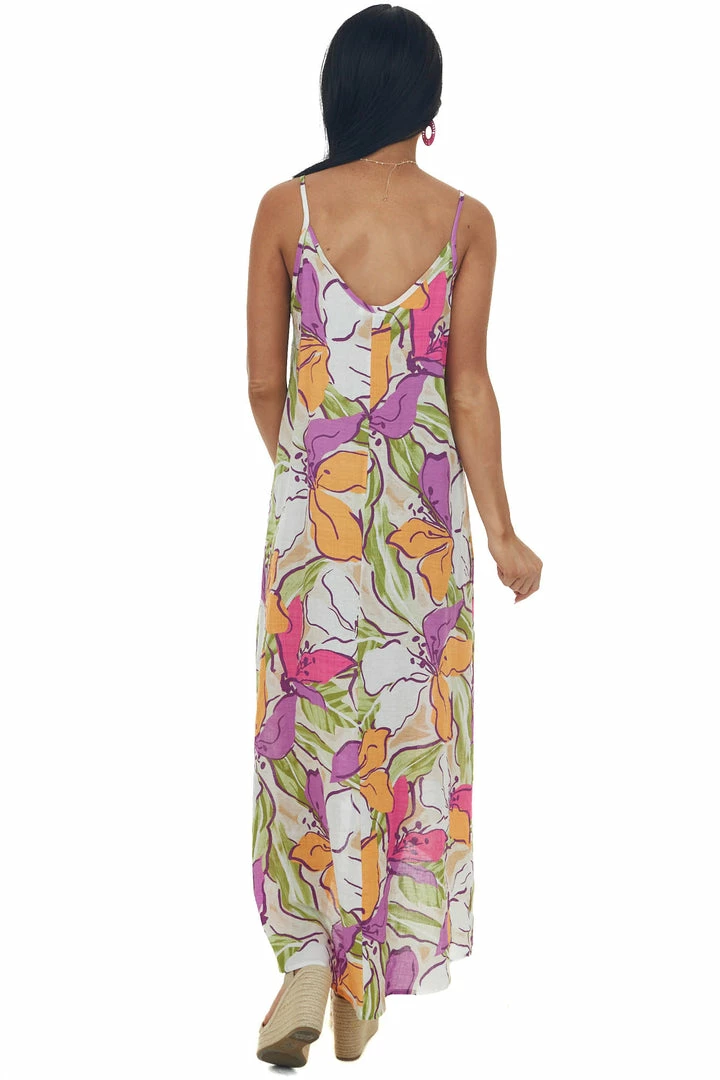 First Love Ivory Floral Print High Low Sleeveless Dress Dresses 9 First Love Ivory Floral Print High Low Sleeveless Dress Dresses