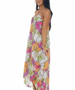 First Love Ivory Floral Print High Low Sleeveless Dress Dresses 15 First Love Ivory Floral Print High Low Sleeveless Dress Dresses