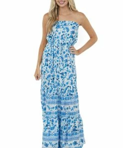 Aakaa Ivory Floral Print Strapless Front Waist Tie Dress Dresses 13 Aakaa Ivory Floral Print Strapless Front Waist Tie Dress Dresses