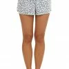 Twenty Second Ivory Leopard Print Drawstring Shorts With Pockets Bottoms