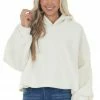 HYFVE Tops Ivory Long Sleeve Hooded Sherpa Jacket 1 HYFVE Tops Ivory Long Sleeve Hooded Sherpa Jacket