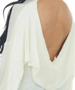 Fantastic Fawn Ivory Mock Neck Open Back Oversized Sweater Tops 25 Fantastic Fawn Ivory Mock Neck Open Back Oversized Sweater Tops