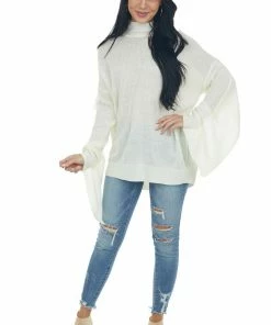 Fantastic Fawn Ivory Mock Neck Open Back Oversized Sweater Tops 21 Fantastic Fawn Ivory Mock Neck Open Back Oversized Sweater Tops