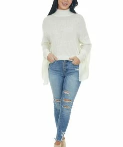 Fantastic Fawn Ivory Mock Neck Open Back Oversized Sweater Tops 20 Fantastic Fawn Ivory Mock Neck Open Back Oversized Sweater Tops