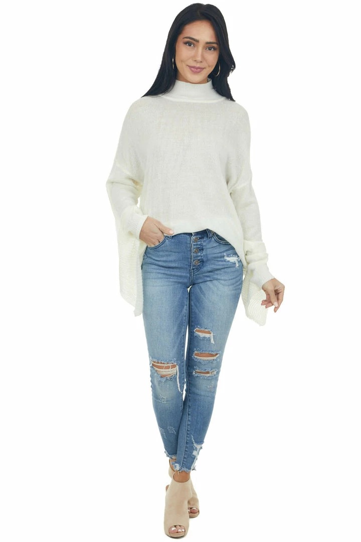 Fantastic Fawn Ivory Mock Neck Open Back Oversized Sweater Tops 4 Fantastic Fawn Ivory Mock Neck Open Back Oversized Sweater Tops