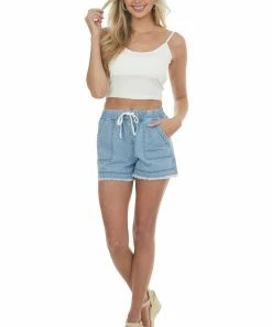 Trend Notes Ivory Padded Cropped V Neck Knit Cami Tops