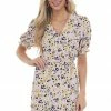 Jodifl Ivory Printed Surplice Woven Short Dress Dresses 1 Jodifl Ivory Printed Surplice Woven Short Dress Dresses