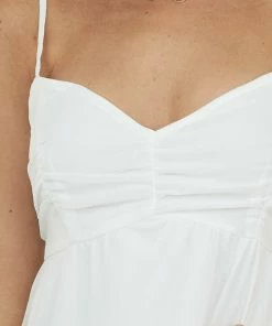 ROKOKO Ivory Ruched Sleeveless Mini Dress 17 ROKOKO Ivory Ruched Sleeveless Mini Dress