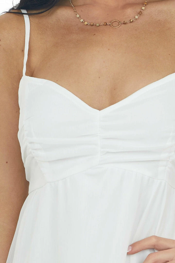 ROKOKO Ivory Ruched Sleeveless Mini Dress 10 ROKOKO Ivory Ruched Sleeveless Mini Dress