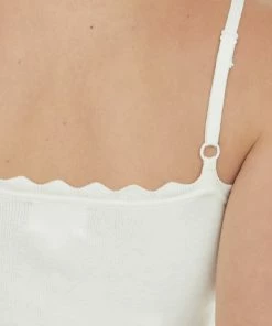 BiBi Tops Ivory Scalloped Ribbed Knit Tank Top 13 BiBi Tops Ivory Scalloped Ribbed Knit Tank Top