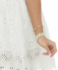 Sweet Lemon Dresses Ivory Strapless Smocked Eyelet Lace Mini Dress 13 Sweet Lemon Dresses Ivory Strapless Smocked Eyelet Lace Mini Dress