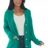 Fantastic Fawn Jade Button Down Front Loose Knit Cardigan