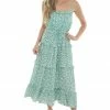 Ces Femme Jade Ditsy Floral Frill Tiered Midi Dress Dresses