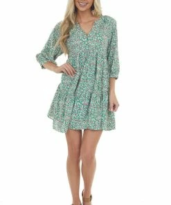 Entro Jade Floral Print Babydoll Woven Mini Dress