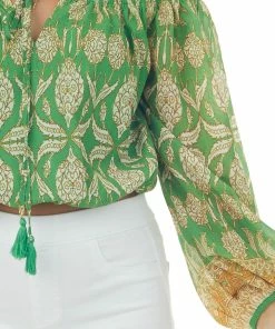 Flying Tomato Jade Printed Off Shoulder Puff Sleeve Crop Top 13 Flying Tomato Jade Printed Off Shoulder Puff Sleeve Crop Top