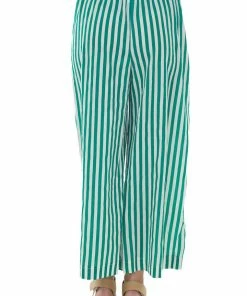 IWT Brands Bottoms Jade Striped Waist Tie Wide Leg Woven Pants 12 IWT Brands Bottoms Jade Striped Waist Tie Wide Leg Woven Pants