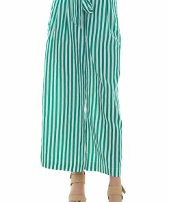 IWT Brands Bottoms Jade Striped Waist Tie Wide Leg Woven Pants 10 IWT Brands Bottoms Jade Striped Waist Tie Wide Leg Woven Pants