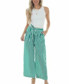 IWT Brands Bottoms Jade Striped Waist Tie Wide Leg Woven Pants 13 IWT Brands Bottoms Jade Striped Waist Tie Wide Leg Woven Pants