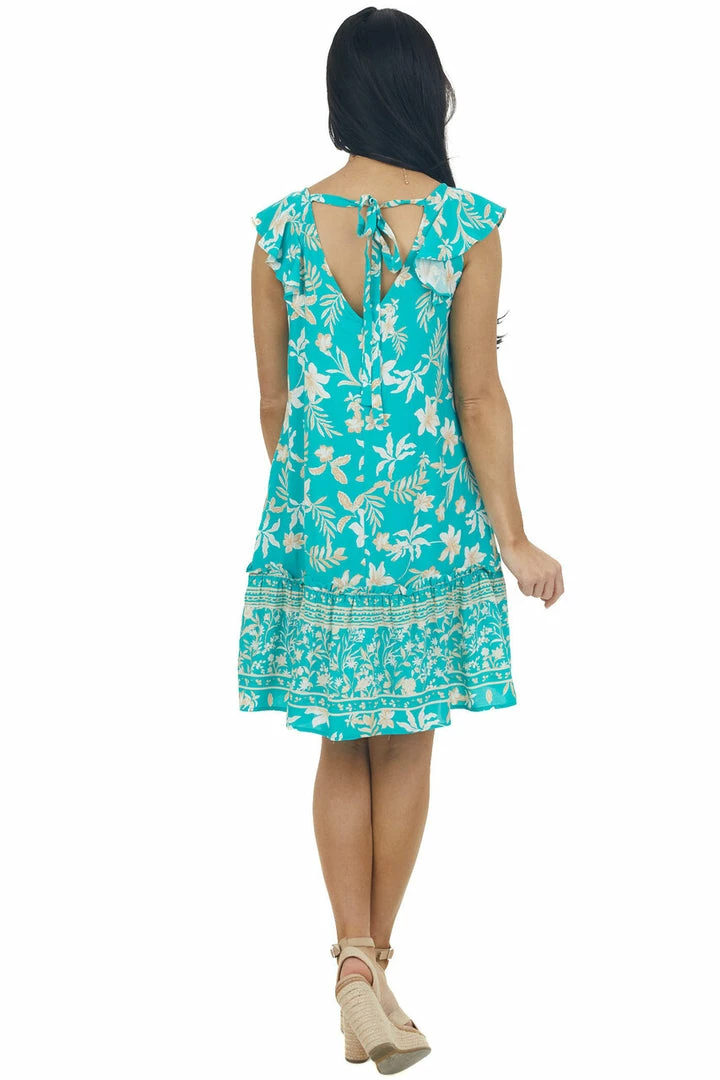Jodifl Jungle Green Floral Cap Sleeve Short Dress Dresses 9 Jodifl Jungle Green Floral Cap Sleeve Short Dress Dresses