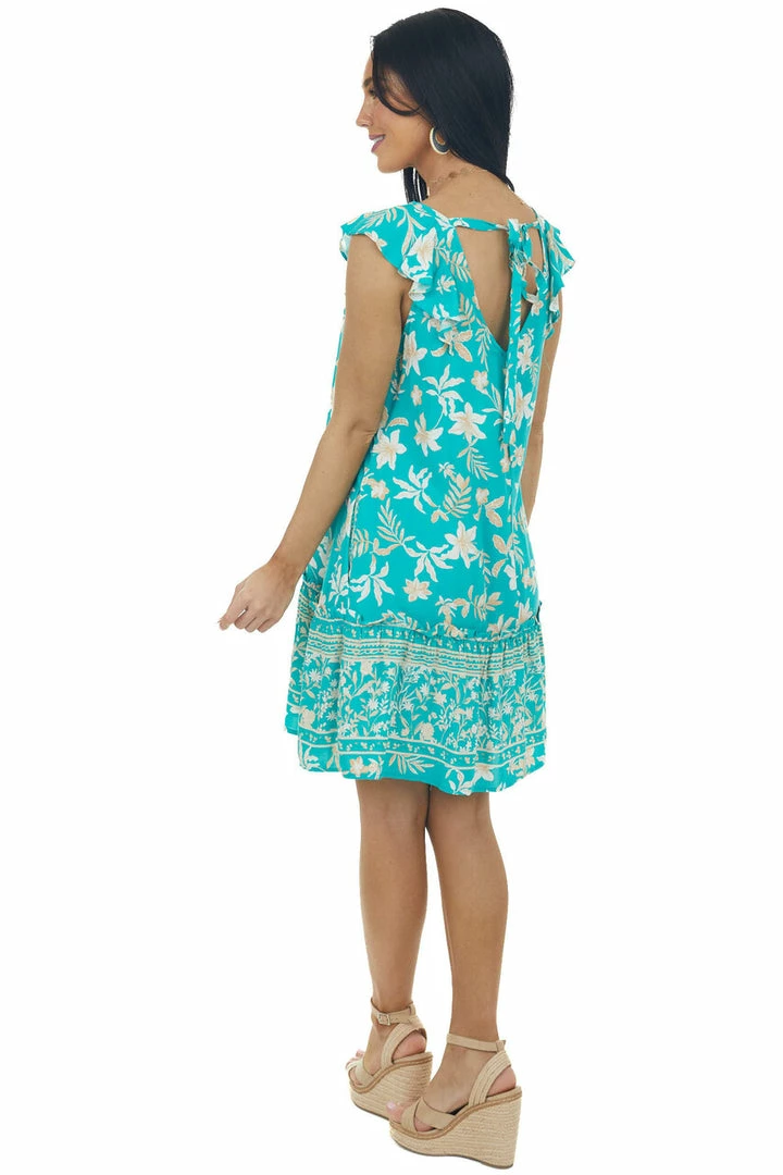 Jodifl Jungle Green Floral Cap Sleeve Short Dress Dresses 8 Jodifl Jungle Green Floral Cap Sleeve Short Dress Dresses