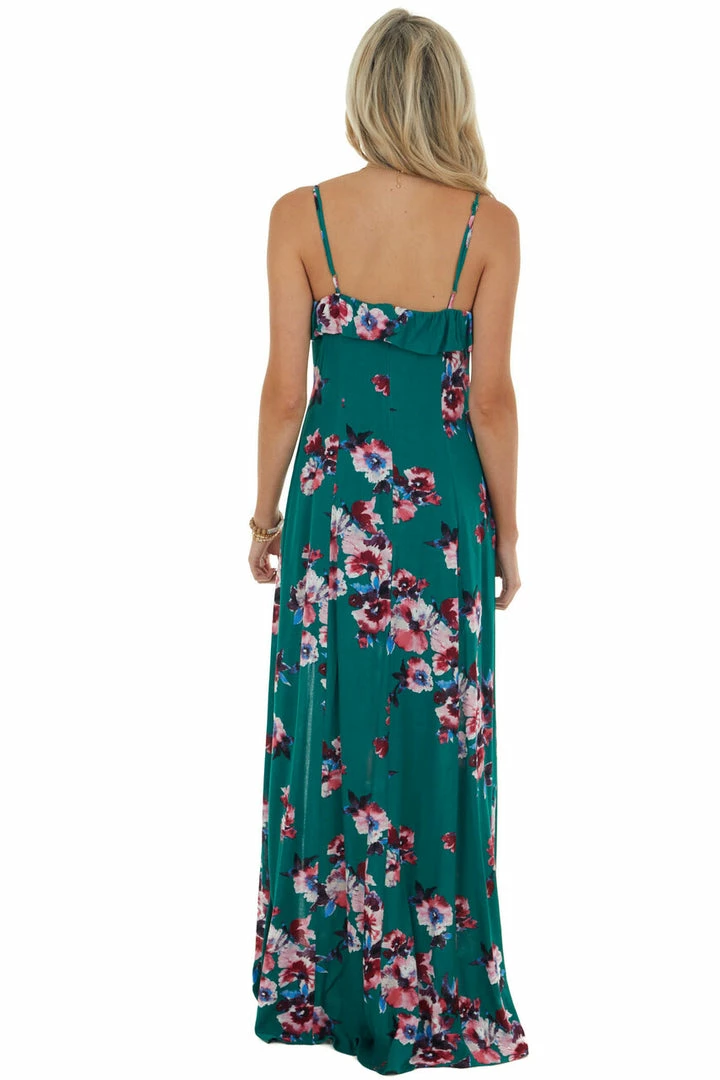 ROKOKO Jungle Green Floral Sleeveless Maxi Dress Dresses 8 ROKOKO Jungle Green Floral Sleeveless Maxi Dress Dresses