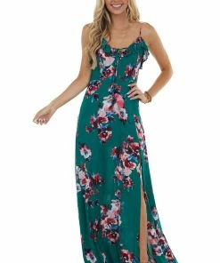 ROKOKO Jungle Green Floral Sleeveless Maxi Dress Dresses 20 ROKOKO Jungle Green Floral Sleeveless Maxi Dress Dresses