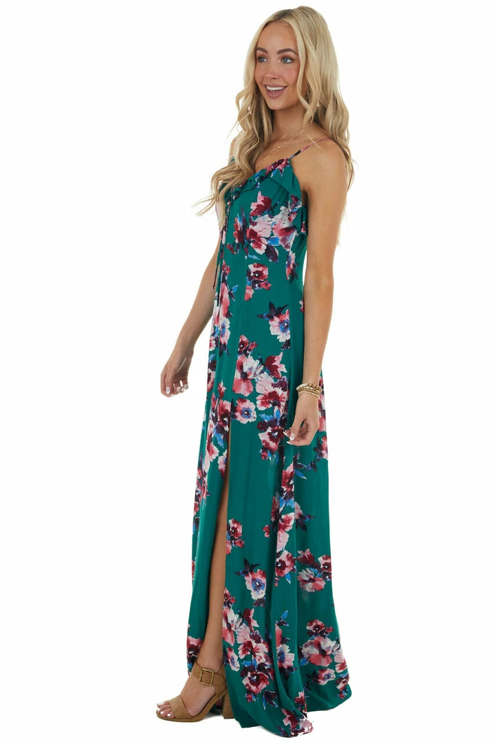 ROKOKO Jungle Green Floral Sleeveless Maxi Dress Dresses 7 ROKOKO Jungle Green Floral Sleeveless Maxi Dress Dresses