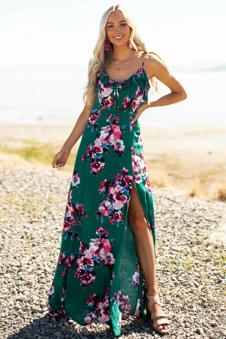 ROKOKO Jungle Green Floral Sleeveless Maxi Dress Dresses 10 ROKOKO Jungle Green Floral Sleeveless Maxi Dress Dresses
