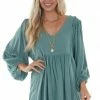 Jodifl Juniper Bubble Sleeve Babydoll Woven Top