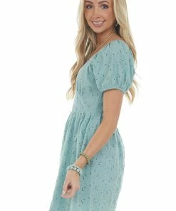 Jodifl Juniper Eyelet Lace Empire Waist Short Dress