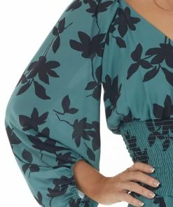 Peach Love Dresses Juniper Floral Print V Neck Mini Dress