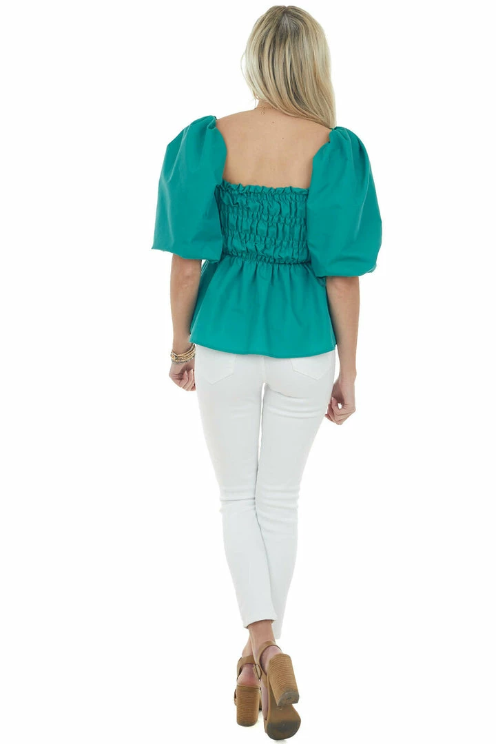 Vine & Love Juniper Square Neck Puff Sleeve Smocked Blouse 8 Vine & Love Juniper Square Neck Puff Sleeve Smocked Blouse